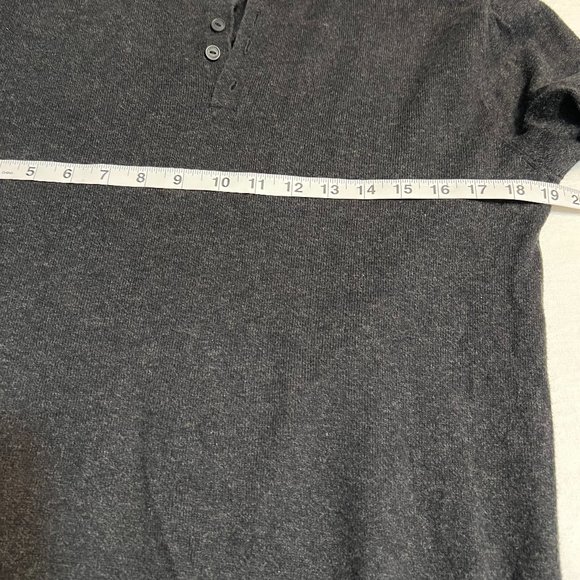 Superdry Sartorial Men’s Sweater M Dark Gray Cotton Cashmere Henley Pullover - Picture 7 of 11